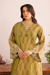 Elegant Green Embroidered Lawn 3 PC
