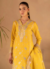 3 Pc - Embroidered Luxe Pret