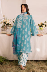 Blue Parisa 3 PC – Printed Lawn Dress