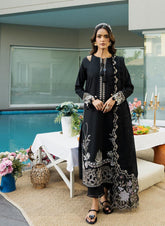 Black Formal Embroidered Suit – 3 Pc