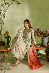 Mint Green 3 Pc Digital Printed Lawn Frock