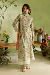 Mint Green 3 Pc Digital Printed Lawn Frock