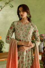 Mint Green 3 Pc Digital Printed Lawn Frock