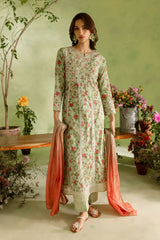 Mint Green 3 Pc Digital Printed Lawn Frock