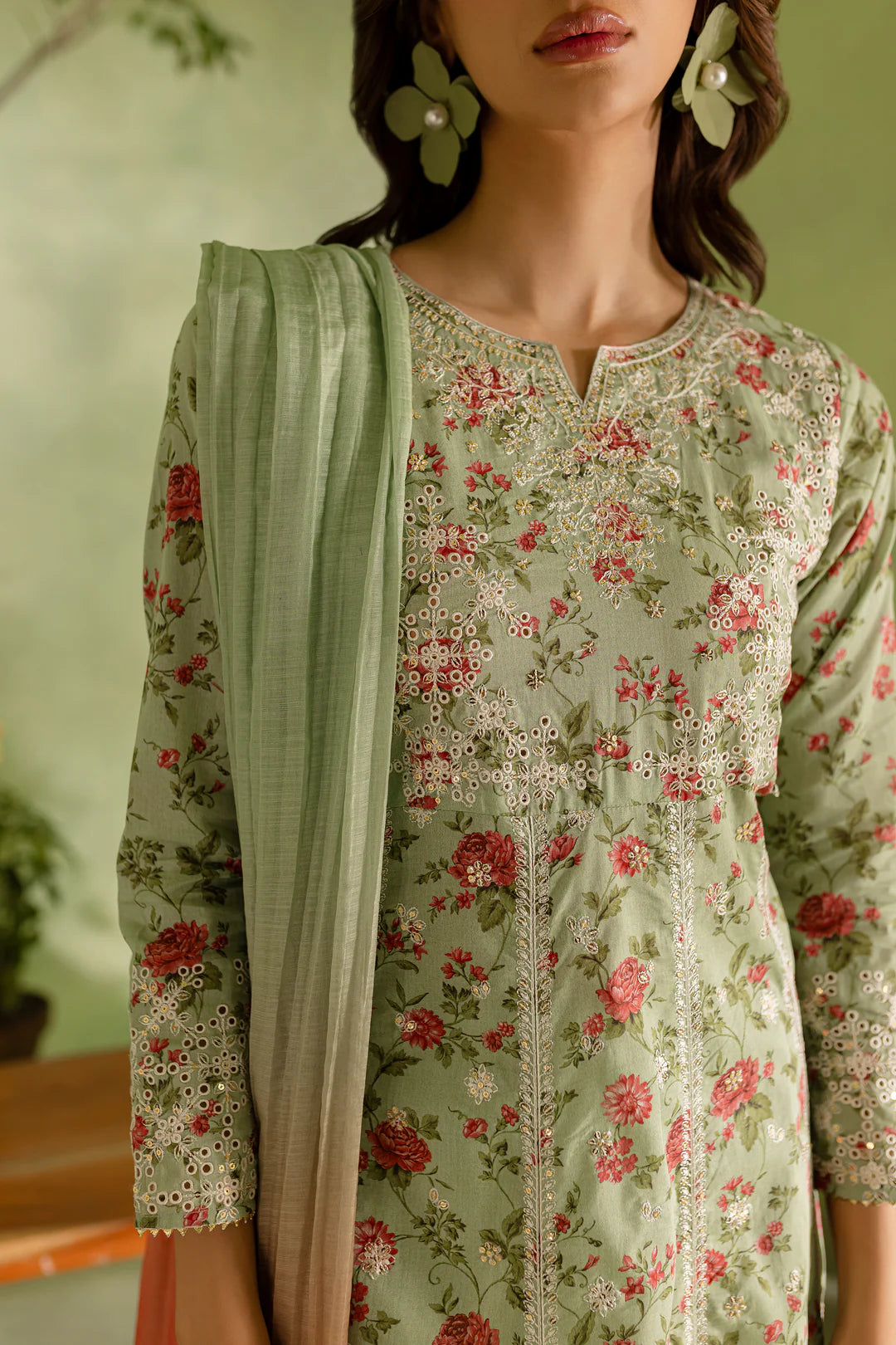 Mint Green 3 Pc Digital Printed Lawn Frock