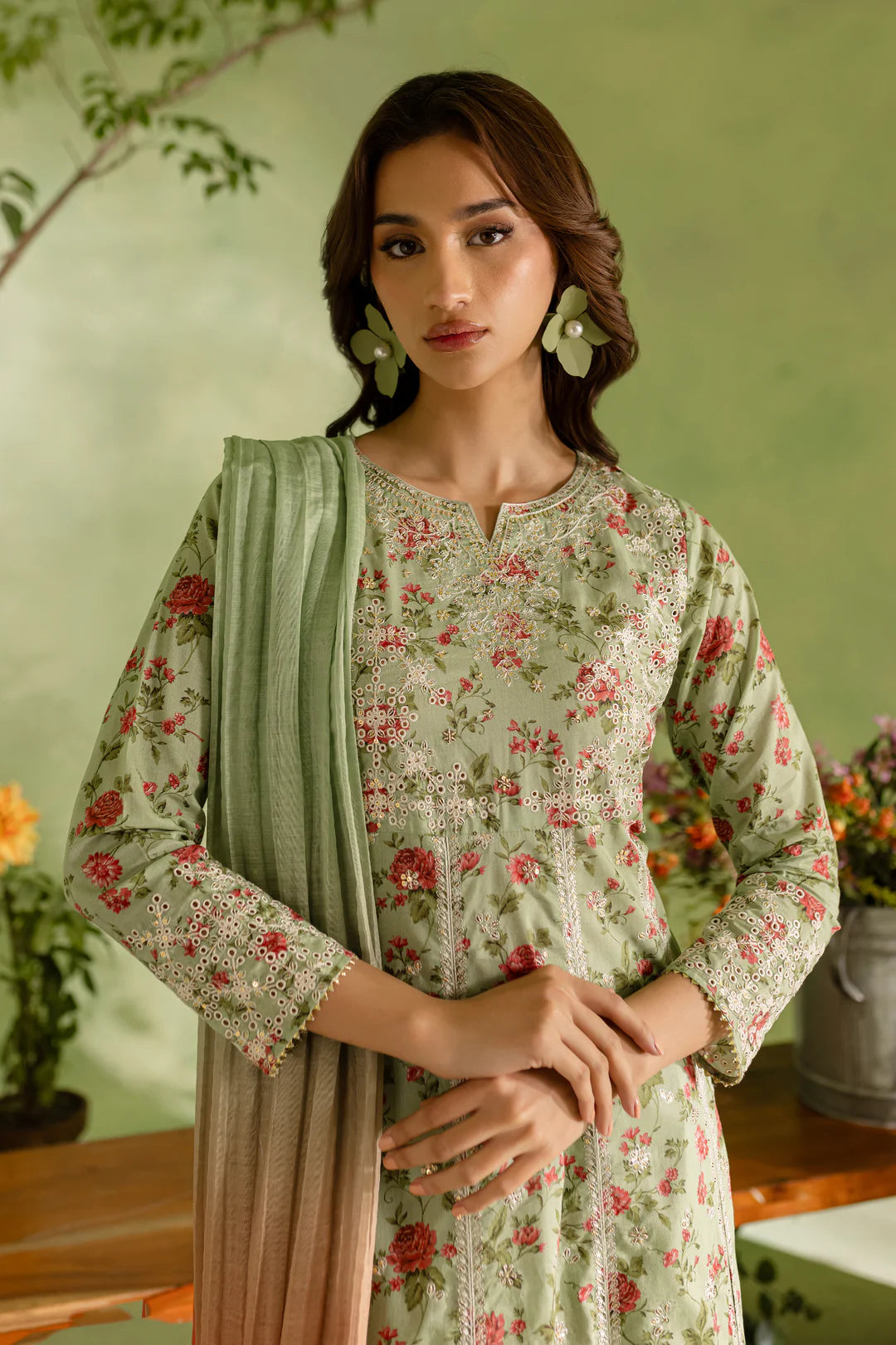 Mint Green 3 Pc Digital Printed Lawn Frock