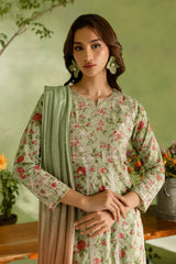 Mint Green 3 Pc Digital Printed Lawn Frock