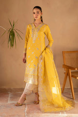 3 Pc - Embroidered Luxe Pret