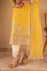 3 Pc - Embroidered Luxe Pret