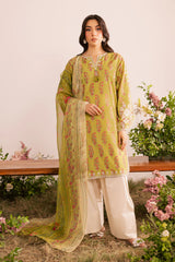 Elegant Green Embroidered Lawn 3 PC