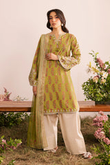 Elegant Green Embroidered Lawn 3 PC