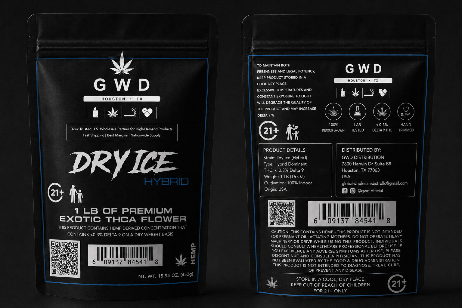DRY ICE Hybrid – Premium Exotic THCA Flower (1 LB)