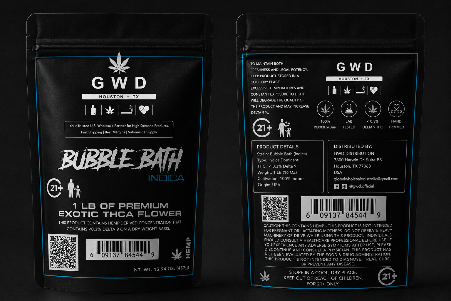 BUBBLE BATH Indica – Premium Exotic THCA Flower (1 LB)