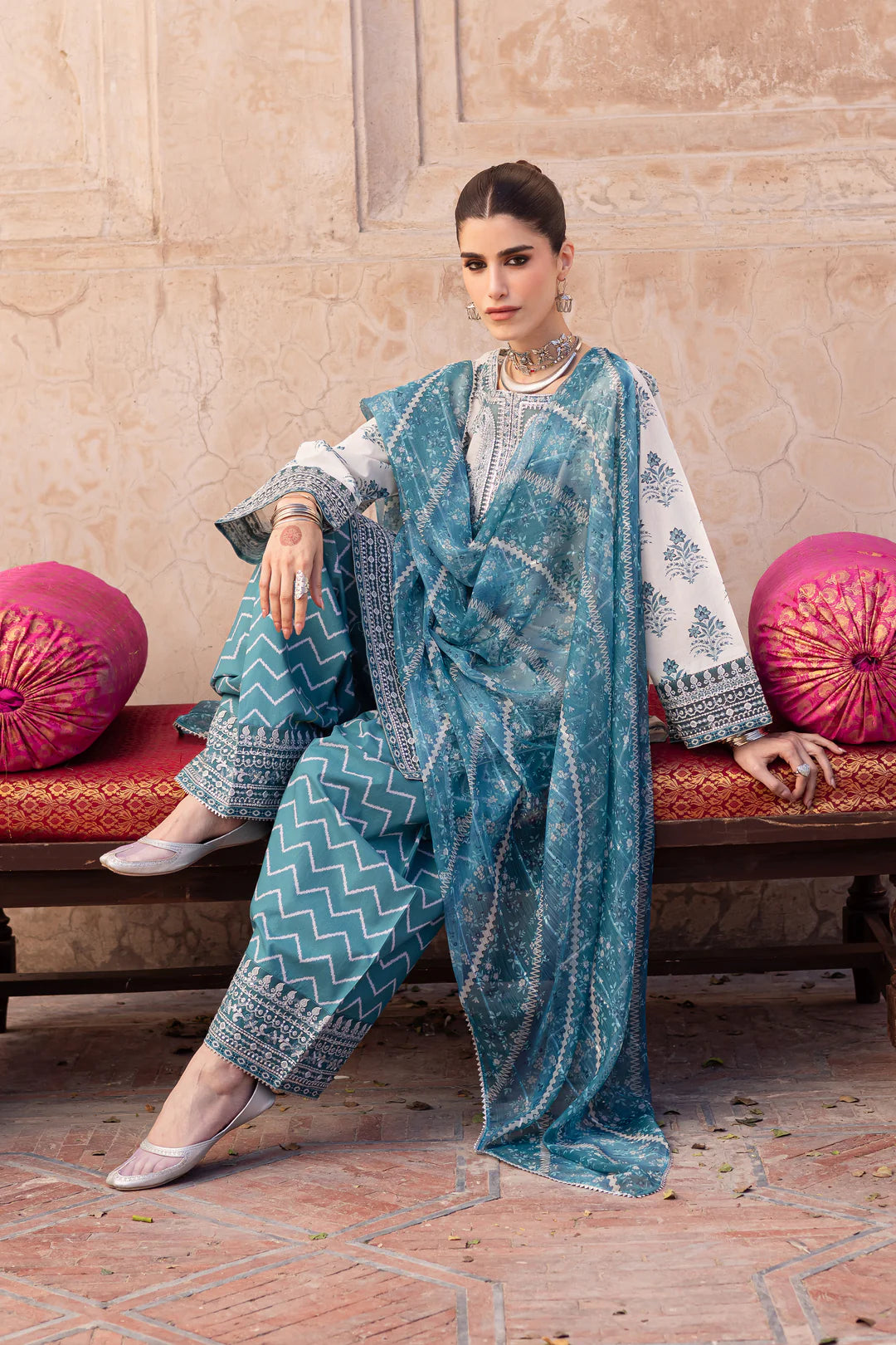 Premium Lawn Dress - 3 Pc